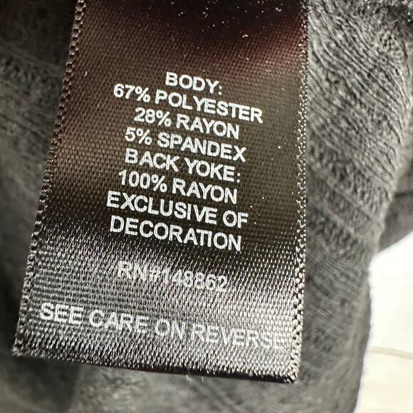 Torrid Womens size 4 4X Knit Scoop Neck Ruffle Sleeve Swing Top Black 40715137 - Picture 11 of 12